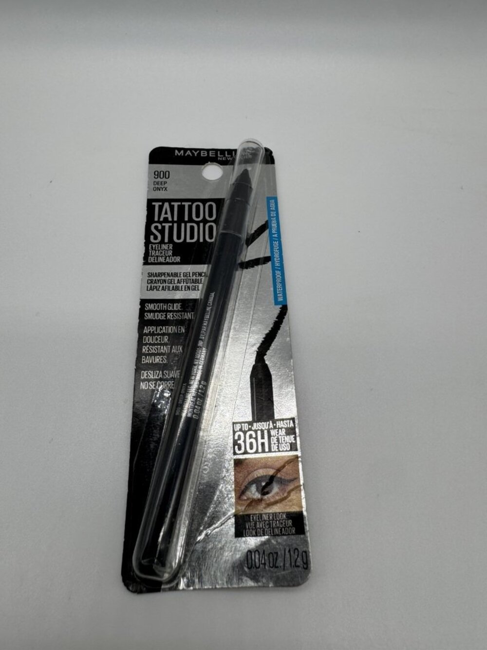 Maybelline TattooStudio Waterproof Eyeliner 900 Deep Onyx 0.04 oz Sealed New
